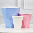 Free sample self watering diamond colorful pp material orchid flower pot with indoor garden decorations