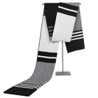 Fashion custom design winter men wool knitting scottish checked viscose scarf