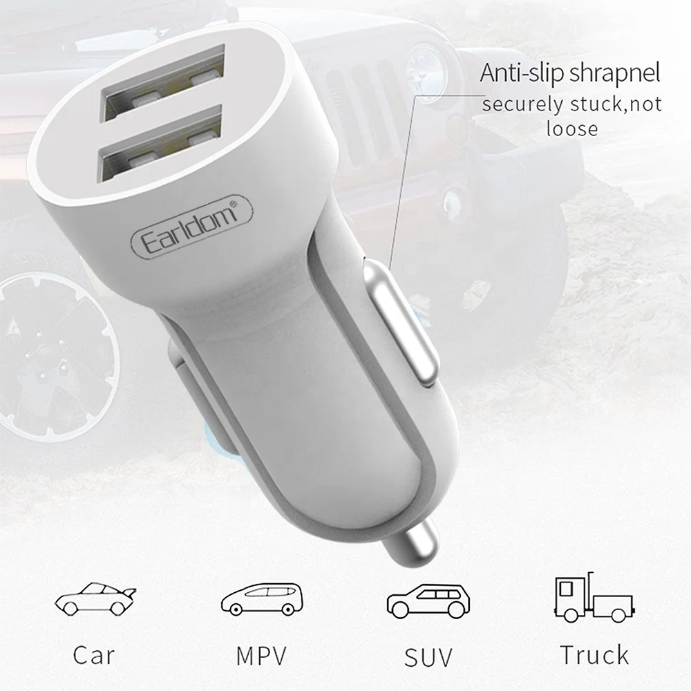 Earldom Car Charging Accessories Dual Usb Car Charger Adapter Usb