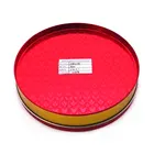Custom Logo Red Gold Color Metal Gift Box Cute Round Cookie Chocolate 25g 50g Saffron Tin Can