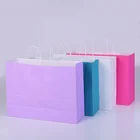 wholesale colorful paper kraft gift white bag with handle