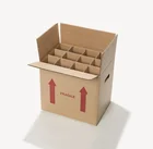 High quality corrugated cardboard bear wine glass gift box with 1,3,6,12 bottle separator divider inside