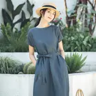 Summer Popular Cotton And Linen Leisure Loose Plus Size Women Dresses Clothes Wholesale