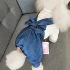 Factory Wholesale dog clothes drop ship Jeans small dog clothing with suspender