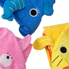 Custom Printing Small Terry Towel Baby, Eco Friendly Product Newborn Elephant Dog Baby Hooded Towel