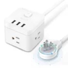 BULL USB Ports Power Strip Rotating Plug Power Socket with 3 AC Outlets and 3 USB Ports American Standard Plug Socket