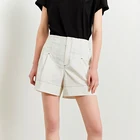 Wholesale ladies shorts natural waist 98% cotton soft high quality women summer shorts
