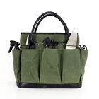Custom portable waterproof waxed canvas garden tool storage Tote bag