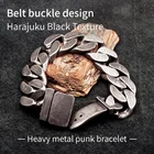 High quality brief vintage punk bracelet for men stainless steel one direction Belt buckle fashion Jewelry mygrillz