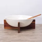 China factory direct restaurant home big soup rice lunch bowl with spoon and stand