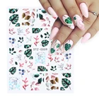 Nail Sticker Popular Nail Watercolor Flowers Sticker Colorful Maple Leaves Roses 3d Nail Art Sticker