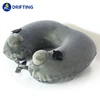 Double compression inflatable easy carry U-shaped pillow Crystal velvet Liner zipper design whosale neck pillow lunch break