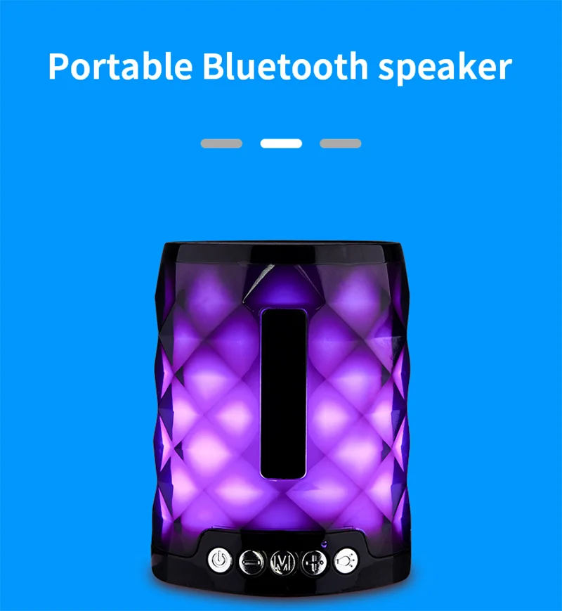 purple light portable 5w woofer digital colorful