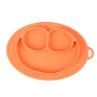 Cup Plate Plates One-piece Smile Suction Cup Bowl Silicone Placemat Plate For Children Dinner Plates