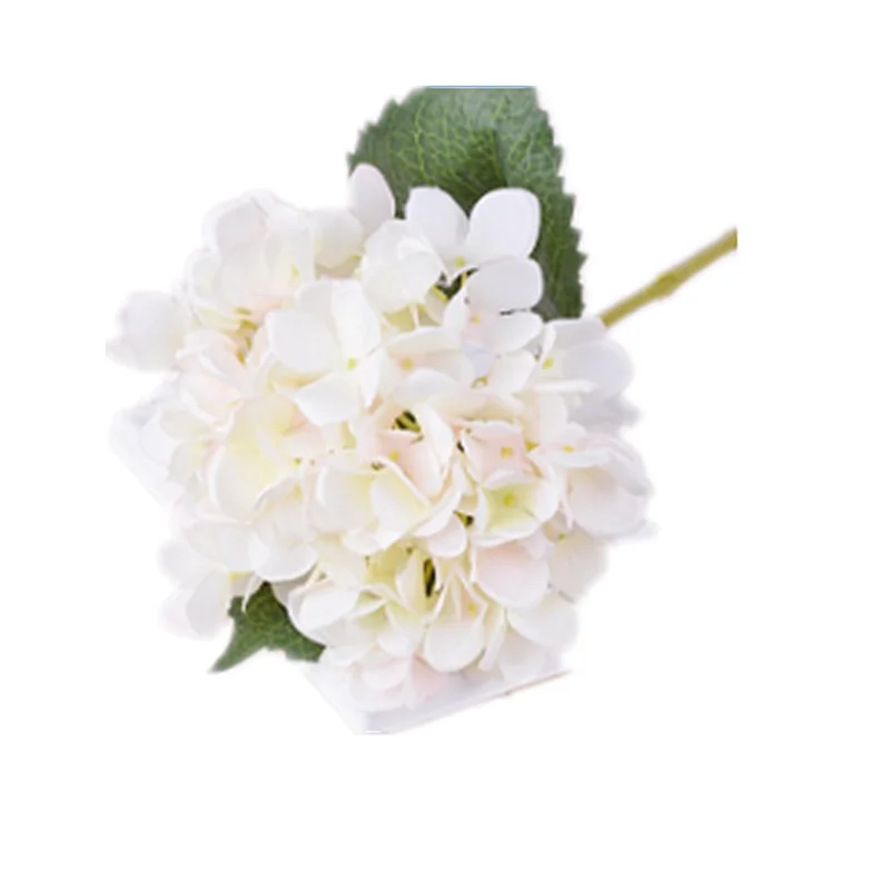 Ucuz yapay beyaz ipek ortanca çiçek ev dekor için