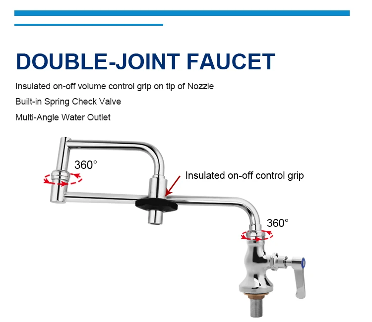 Deck Mount Single Handle Control  Kitchen Pot Filler Faucet with Movable Spout