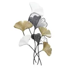 Metal Leaf Decor Metal Colorful Leaf Wall Art Flower Minimalist Room Wall Decoration Wall Art Decor