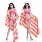 Custom double sided Stripe Microfiber Sand Proof Beach Sports Towel With Logo 80x160cm