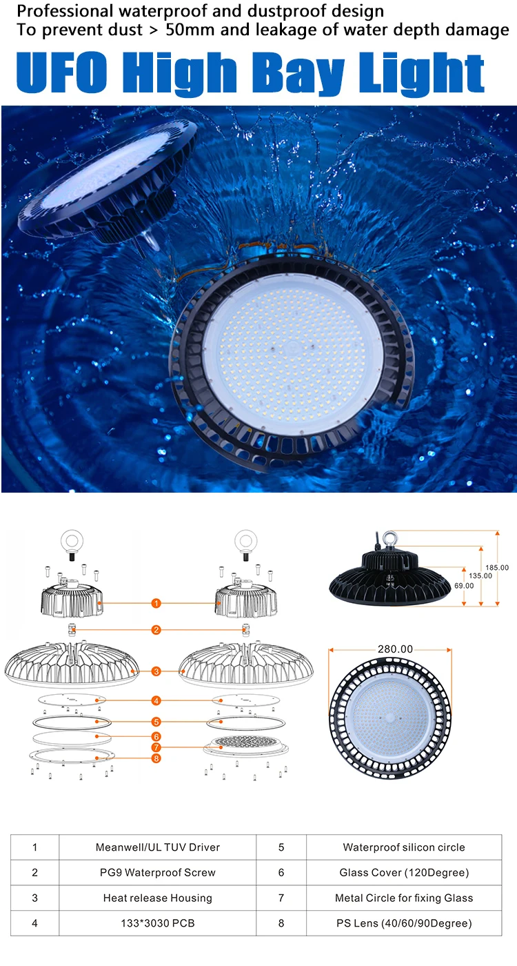UFO Highbay Lamp Zigbee 100W 120W 150W 200W Warehouse Lowbay Fixtures Led High Bay Light - ANKUX.COM