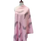 Hot sale fashion new feather print wool scarf