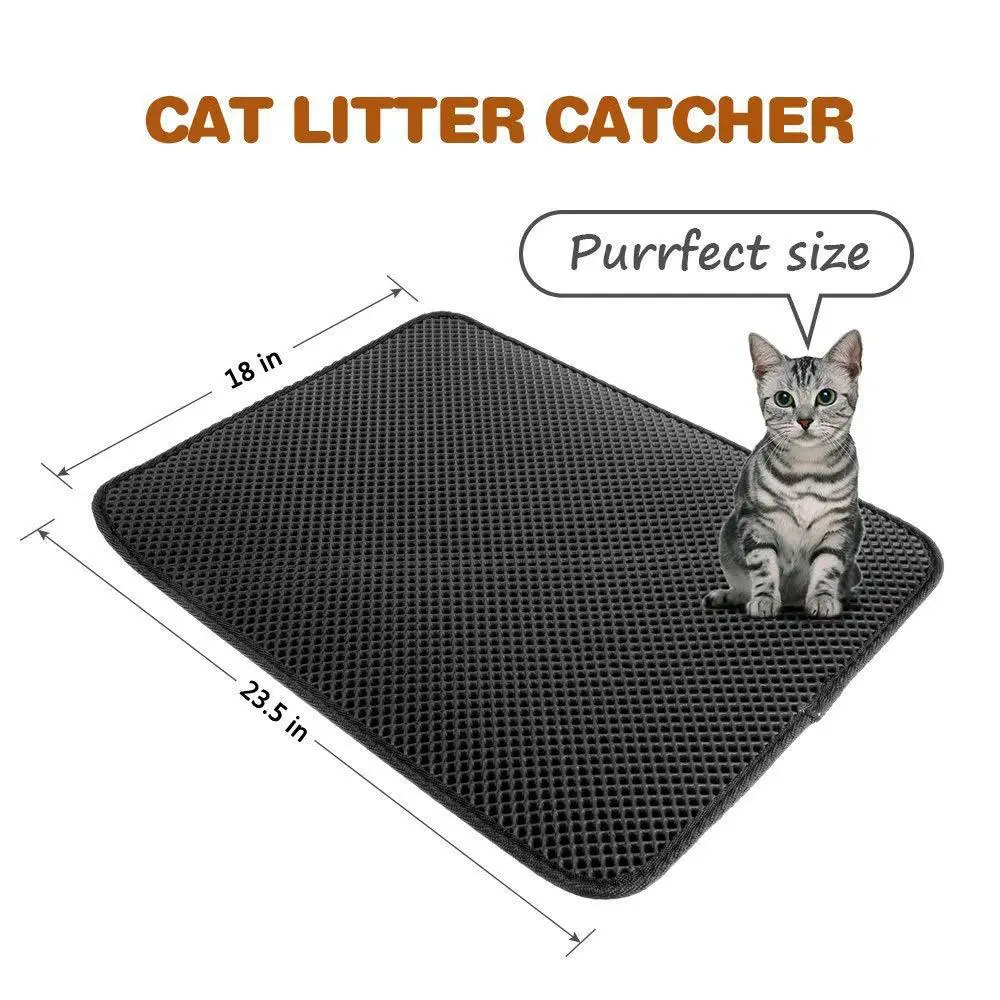 Waterproof Pet Cat Litter Mat EVA Double Layer Cat Litter Trapping Pets Mat  Pad Bottom Non-slip Pet Litter Cat Mat Floor