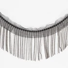 Wholesale Black 10cm Elastic Mesh Ribbon Metal Beads Chain Fringe Trimming