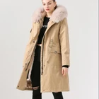 QC19002 pinkjava new arrival hot sale real rex rabbit fur lined women parka