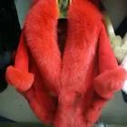 Fashionable High Quality leather fur coat women white fox fur shawl genuine fox fur shawl for women winter shawl