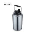 Beer Growler Thermos Water Bottle - Insulated Stainless Steel Vacuum Water Jug For HOT And COLD Beverages