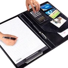 Office supplies stationery document zip presentation leather portfolio folder