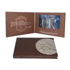 Factory direct A4 paper size business gift magnetic control 7 inch video greeting card