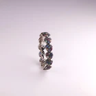 2020 Fashion Ring Jewelry Black Plated In Colorful CZ Mix Color Stone Silver Heart Shape Rings