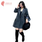 2019 spring autumn ladies' fashionable grey elegant plus size womens blazer coats suits