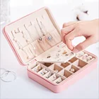 Wholesale Earrings Jewel Organizer Storage Case Portable Jewellery Packaging Gift Boxes Travel Ring leather Jewelry Box For Wome
