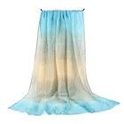 Latest muslim fashion hijabs gradient color polyester printing scarf