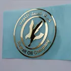 custom adhesive metal electroform gold nickel sticker label logo brand