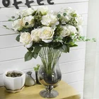 Z-1181 Support Customizable Artificial Blue Roses Bouquet Wedding Flowers For Sale