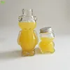 Funny Bear Robot Shaped Glass honey Jar Candy Bottle With Aluminum Cap