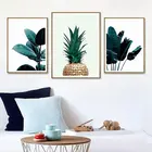 Print Pictures Modern Canvas 3 Piece Nordic Pineapple Painting Botanical Green Leaf Picture to Wall Art Decoration