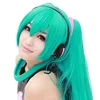 Cosplay anime character cute girl wig long green hair double ponytail bangsPGWG2221