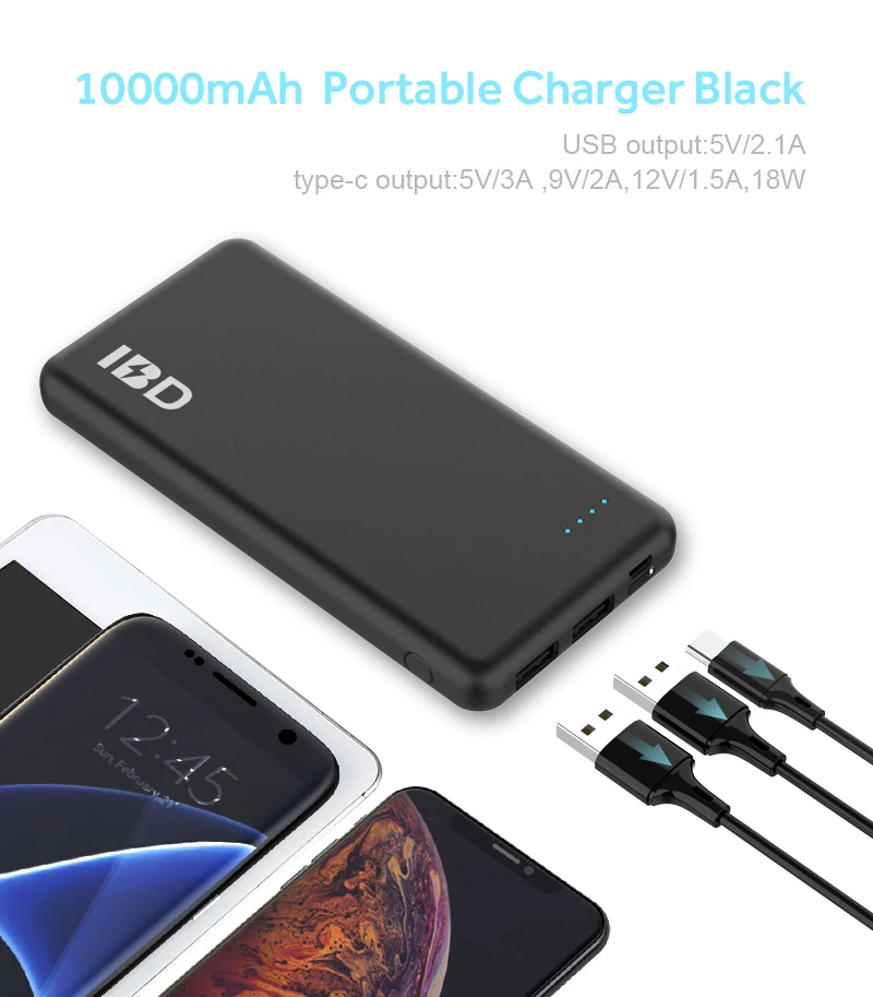 ABS and rubber oil top quality slim mobile pd power bank with built in cable - ANKUX.COM
