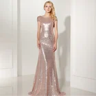 Lady Women Floor Length Sequins Evening Party Backless Elegant Dresses