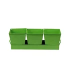 BX green mini metal sets 3 garden and veranda home square flower pot with tray