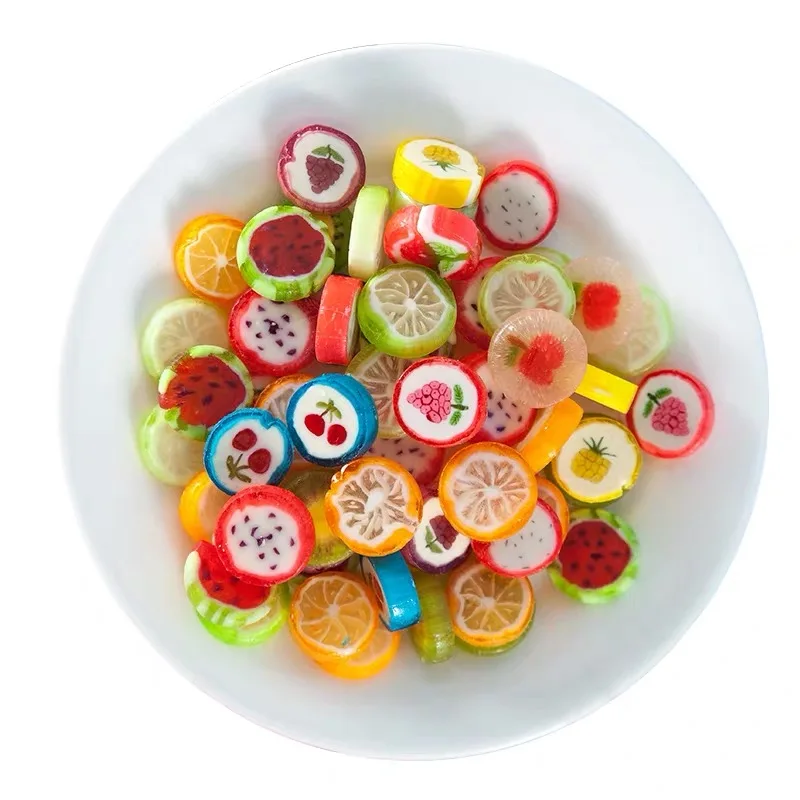 delicious sweet and sour fruit pattern hard candy casual candy