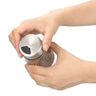 18/8 304 Stainless steel Pepper Salt and Spice 3 stall Multi function Shaker with 170ml Glass jar