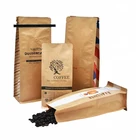 Custom Printed Brown Laminated Kraft Paper Coffee And Tea Bags For Clothing Gift Food Packaging
