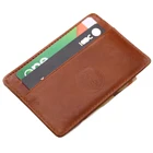 new design genuine leather money clip minimalist holder rfid blocking credit card wallet