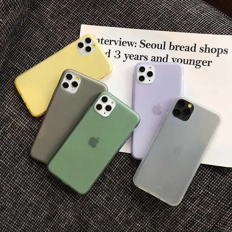 Ultra Thin Soft Silicone TPU Phone Case for iPhone 11 Pro Max Back Cover for iPhone 11, 5 colors
