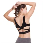 Wholesale casual yoga tops beauty back seamless tube top bra with pads Shockproof sport bra running
