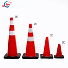 700mm 28inch Flexible Orange Used PVC Traffic Cones With Black rubber Base